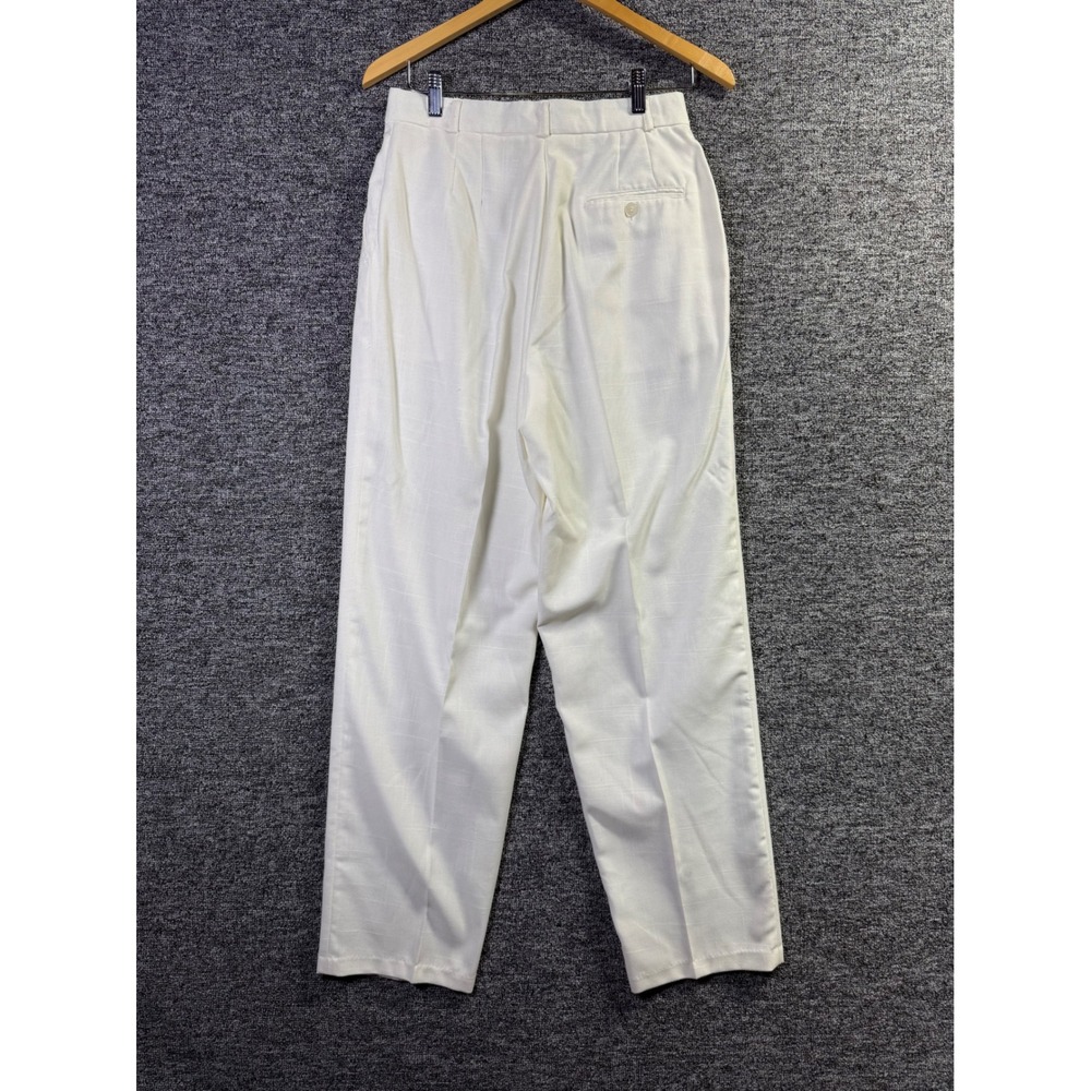 Jaclyn Smith Vintage Cream Pleated High Waisted Trousers Pants Size 12 28 Waist